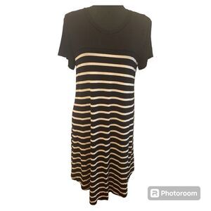 Exist Black & White Striped T-shirt Dress Size Medium